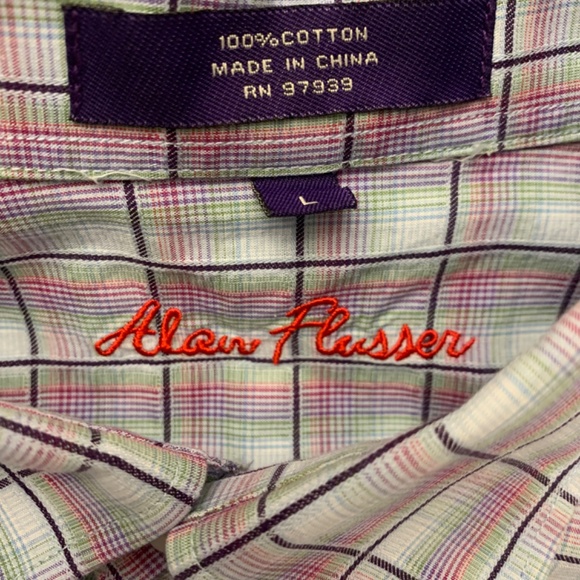 Alan Flusser Button Down Shirt - Large - Picture 3 of 3